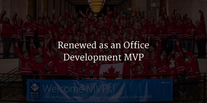 Renewed as an Office Development MVP for a 5th time!